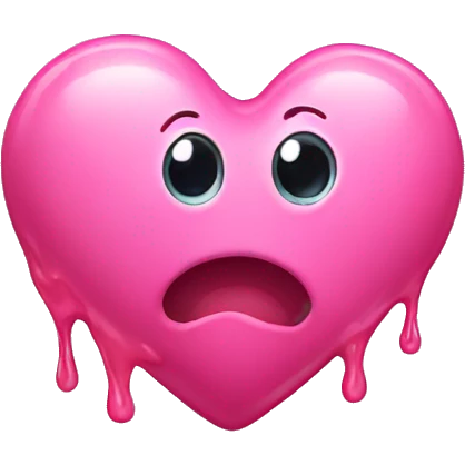 Pink gooey heart emoji