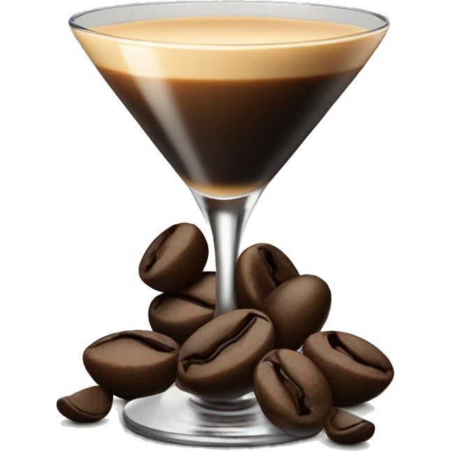 Espresso martini with three espresso beans in the glass emoji