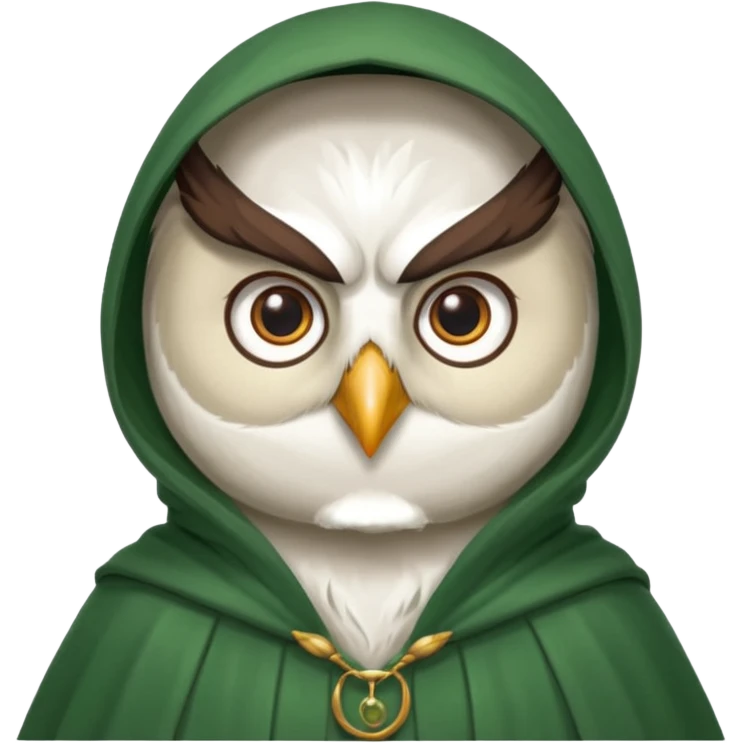 white owl professor in green cloak  emoji