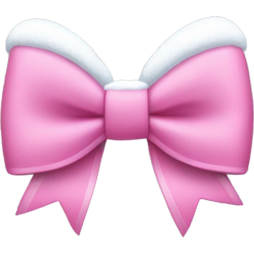 pink bows with a bit of snow on  emoji
