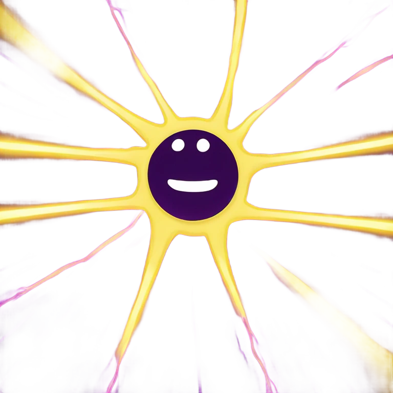 Purple and yellow electricity emoji