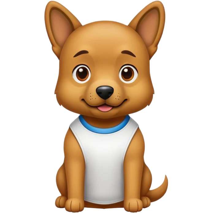 Un perro con una camiseta  emoji
