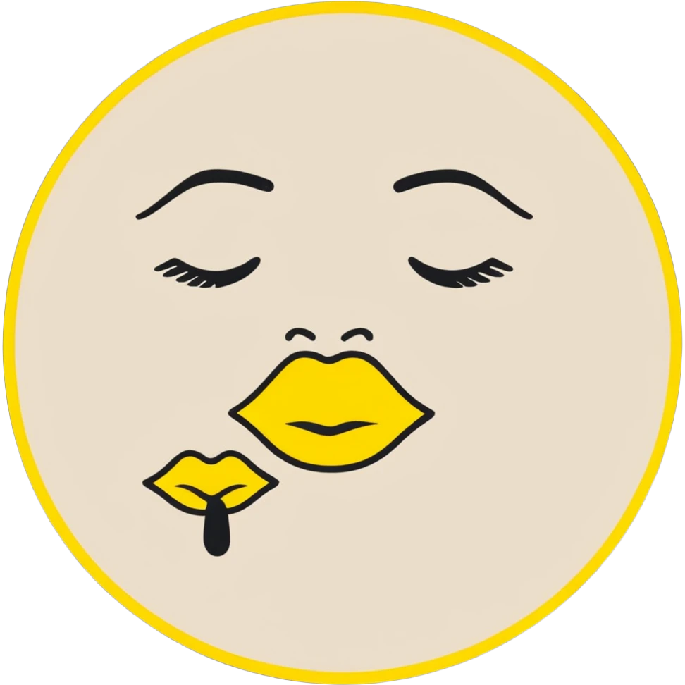 Round yellow kiss emoji