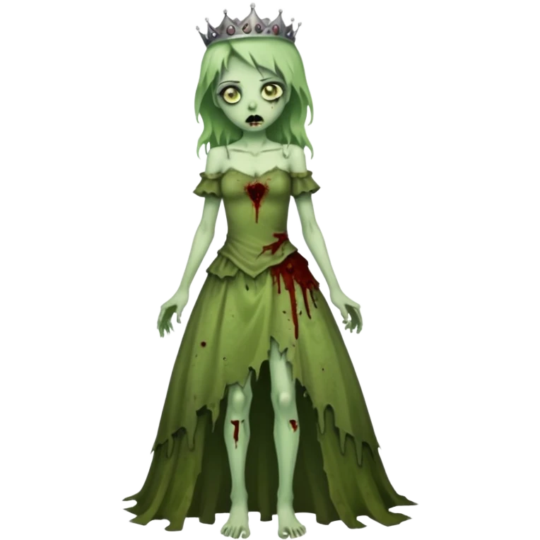 zombie princess full body torn dress emoji