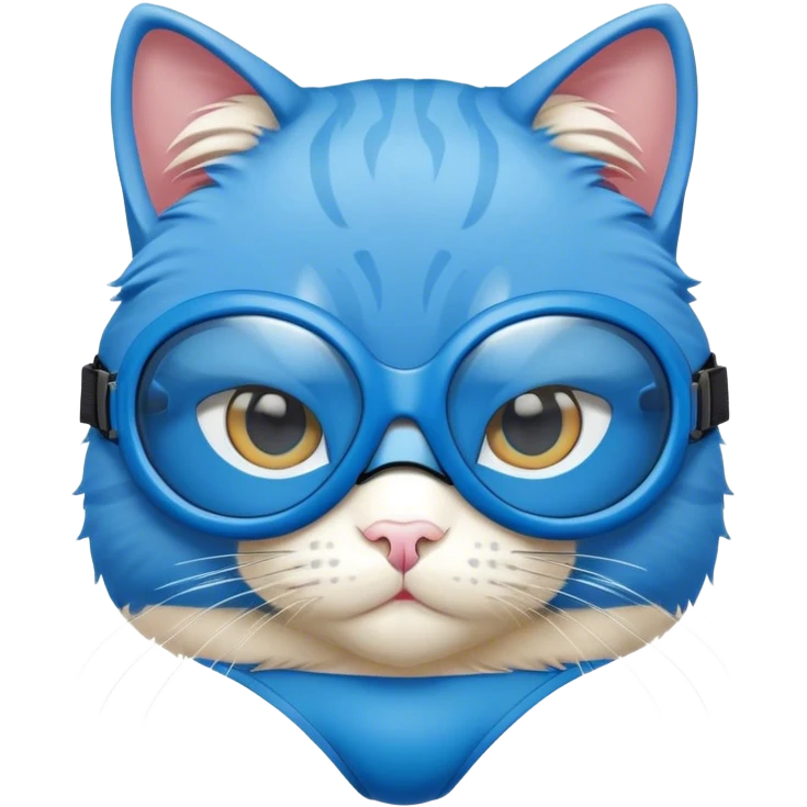 blue  swimsuit cat and googles emoji