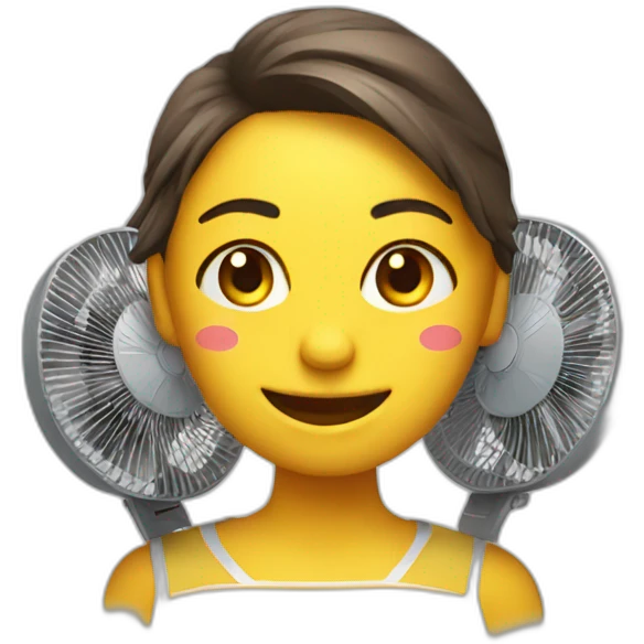 Chica con ventilador emoji