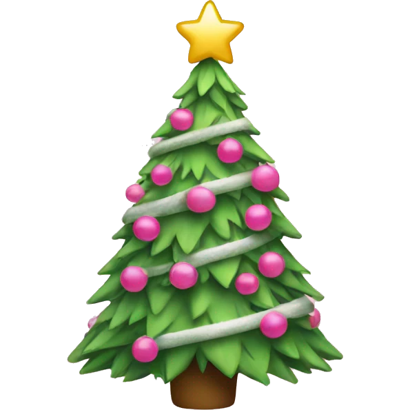 Christmas tree pink emoji