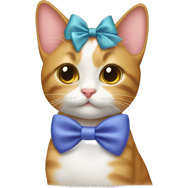 cat wearing a bow on ear emoji