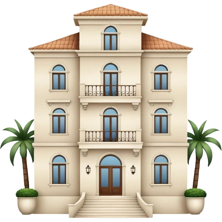 white 3 floor villa emoji