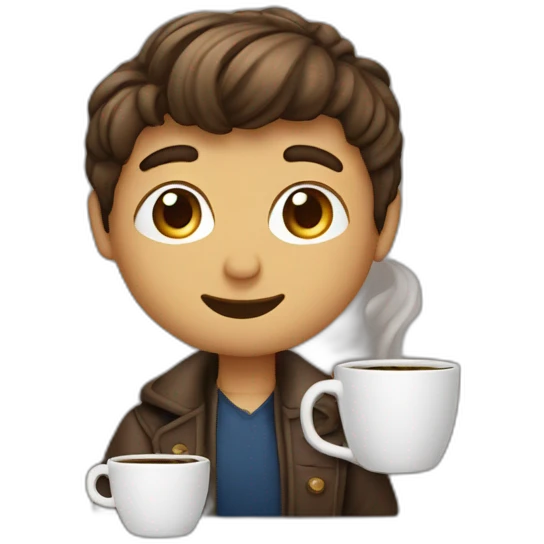 Rome boy sippong coffee emoji