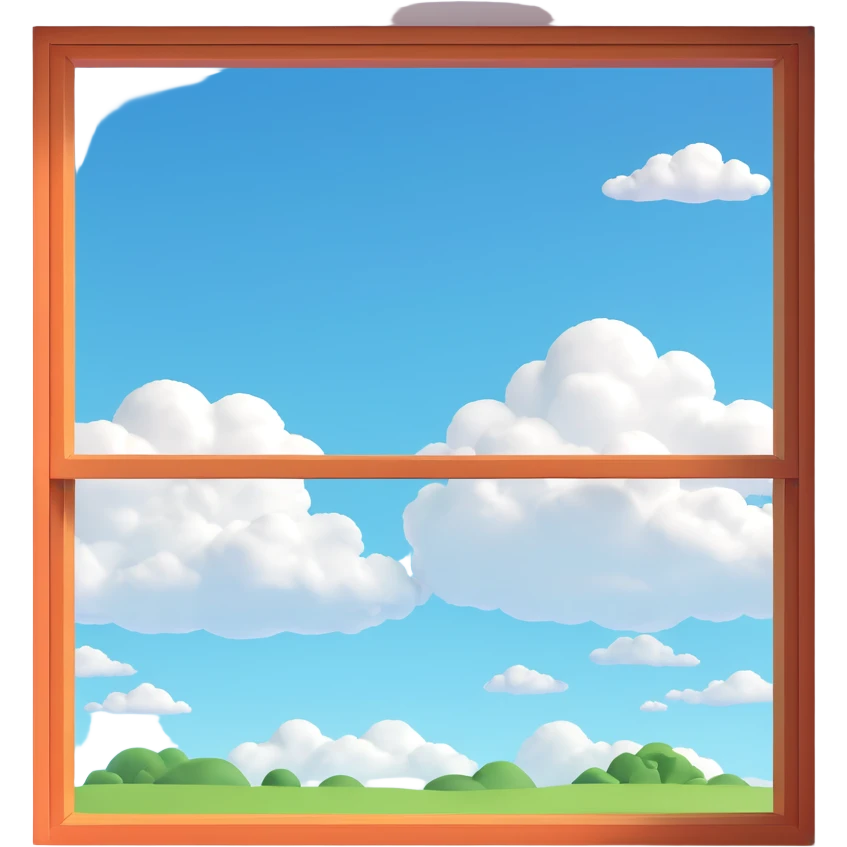 a big window with a skylight and clouds visible emoji