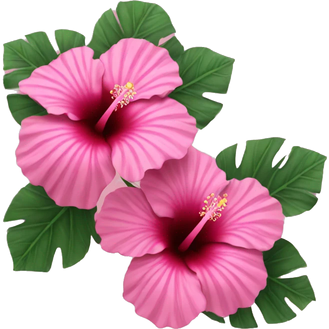 pink hibiscus emoji
