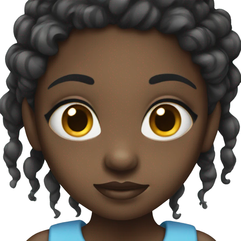 Black girl with blue eyes  emoji