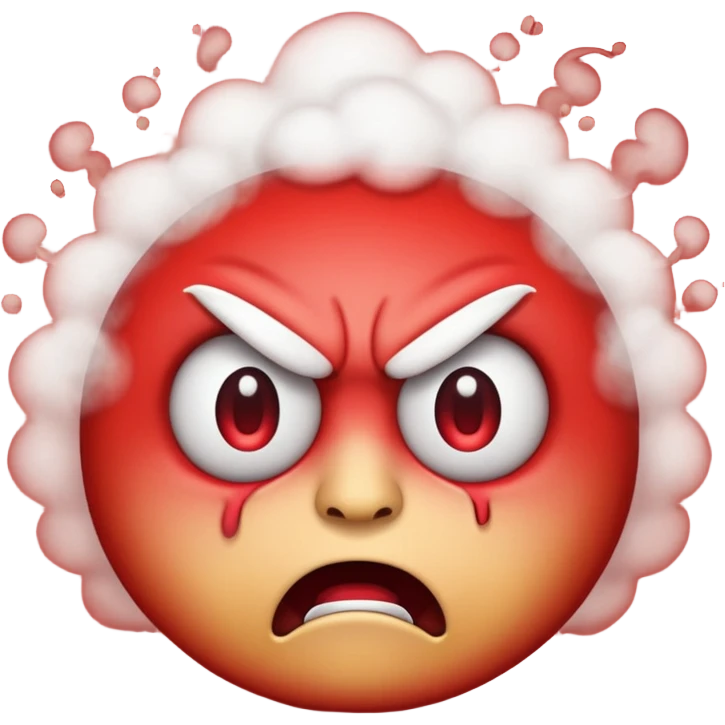 an angry emoji with steam coming out of the ears emoji