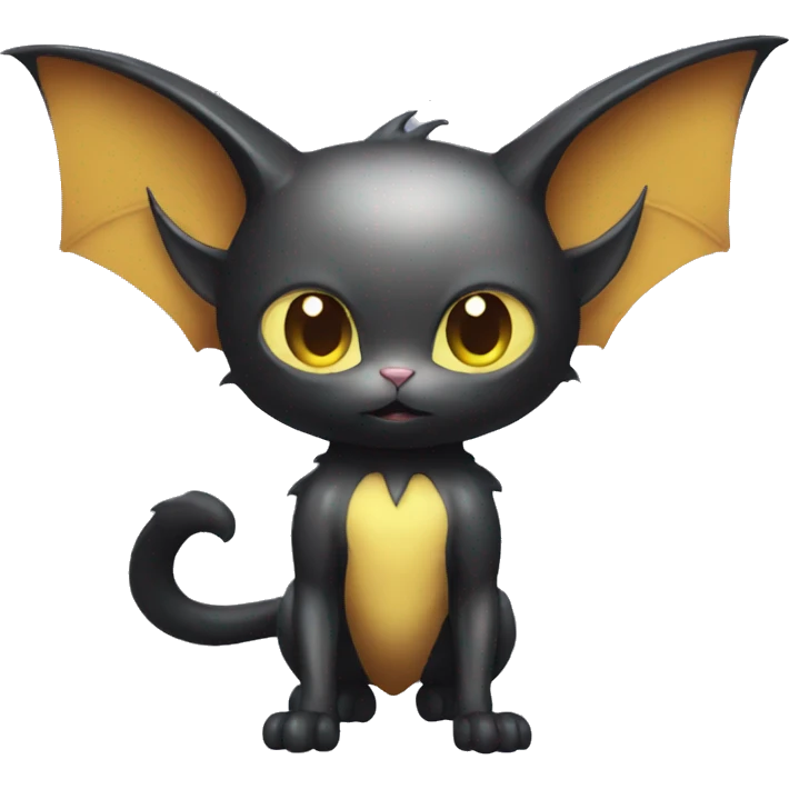 Shiny Type-Dark-type-Psychic-type-Fakémon-Bat-Cat full body emoji
