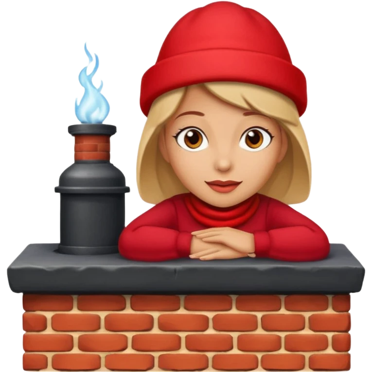 Female lie down on a chimney emoji