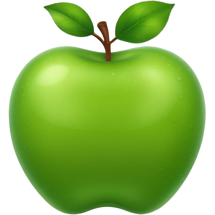 create a happy green apple emoji