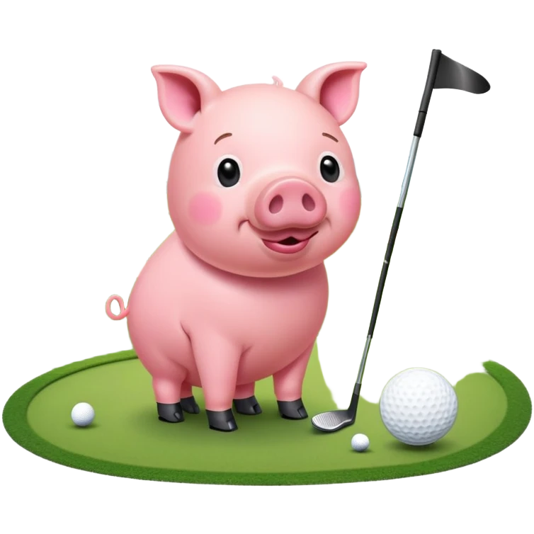 Pig on a golf course emoji