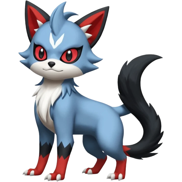 Skuntank-Sneasel-Litten-Absol-Zorua-Sprigatito-fusion, full body emoji