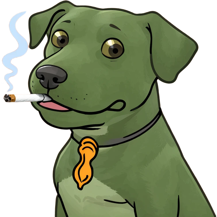 Dog smoking blunt emoji