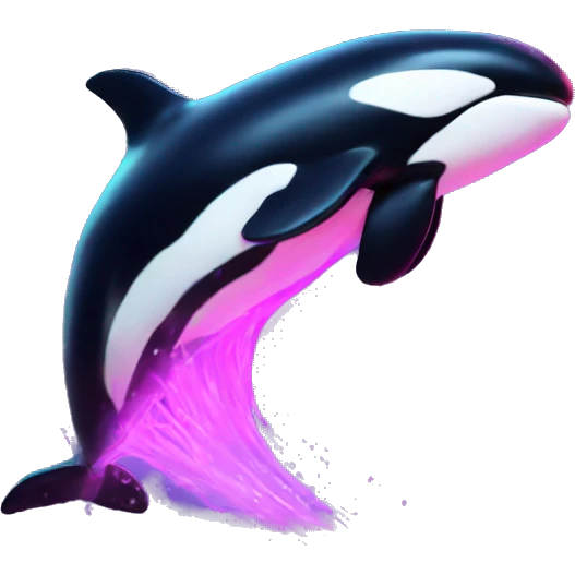 neon orca jumping emoji