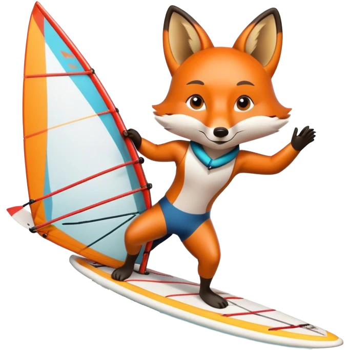 Windsurfing fox emoji