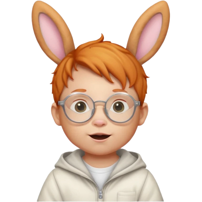 bunny ear wearing ginger small baby spectacled emoji