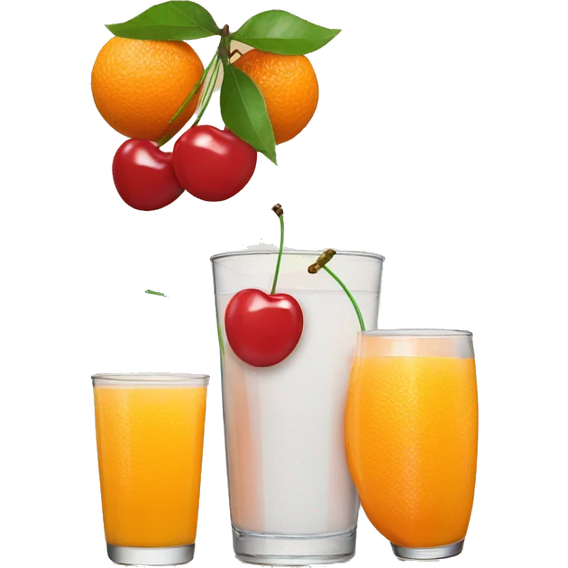 Orange juice and cherry on it emoji