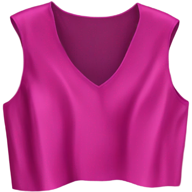 Realistic magenta cut out silk crop top blouse. emoji