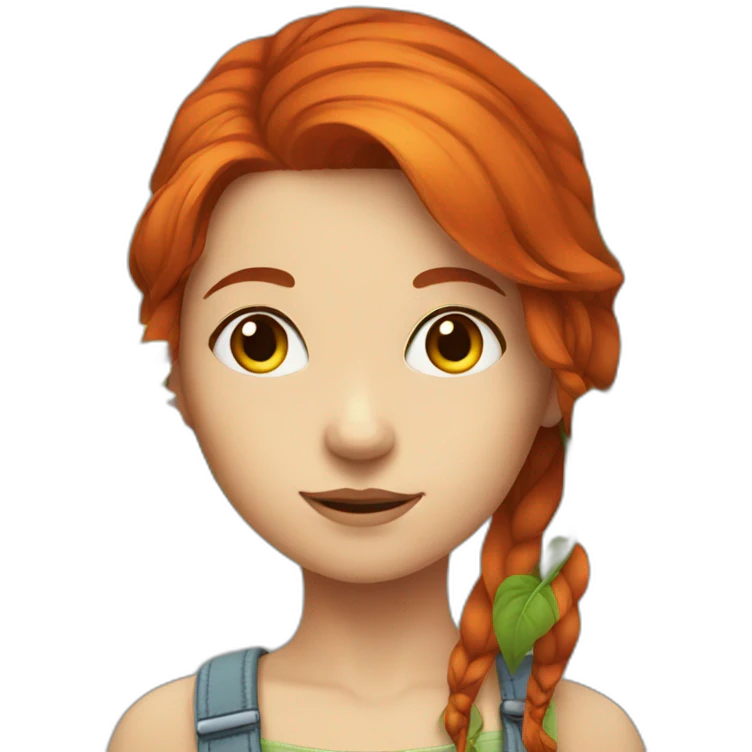red-haired girl with a sunflower emoji