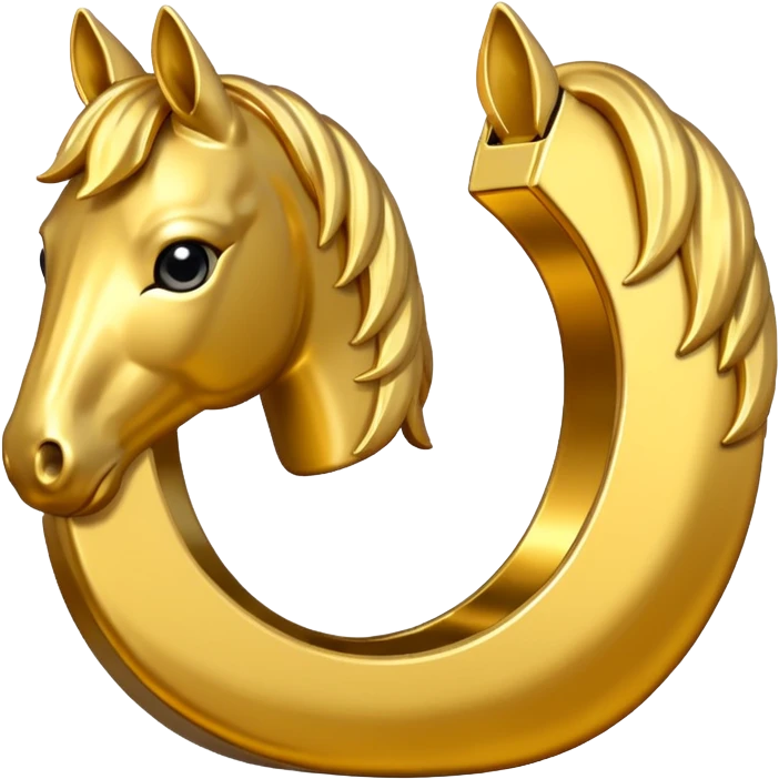 Golden horse shoe emoji