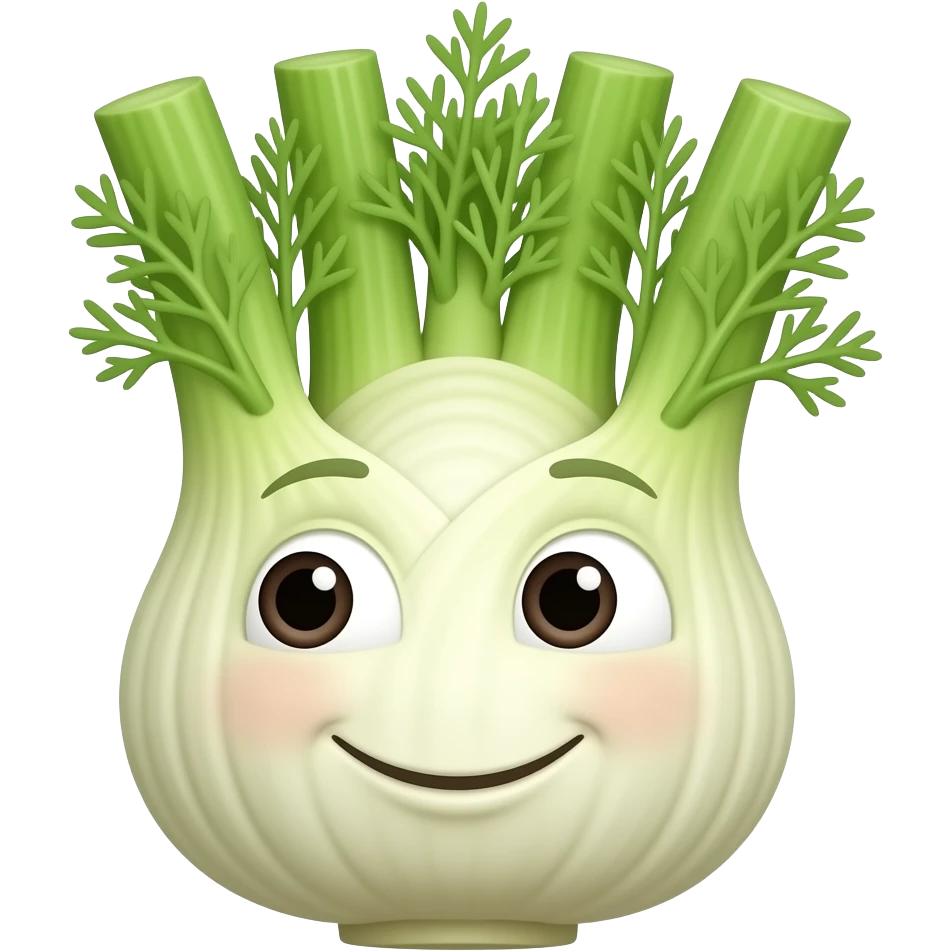 Fenouil rond qui sourit en coin fier et féminin emoji