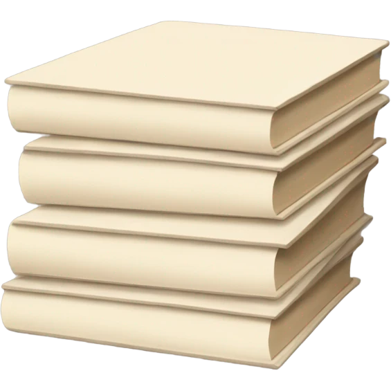 stack of beige books, aesthetics white pages emoji