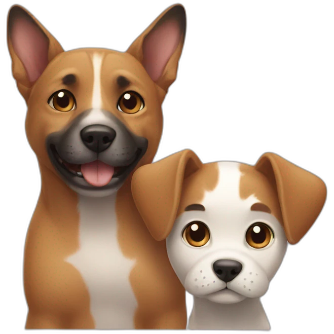 A cat and dog emoji