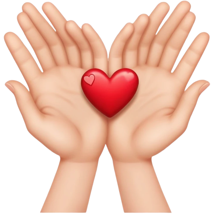 Thankful hands with hearts emoji