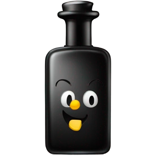 smiling perfume with black cap emoji