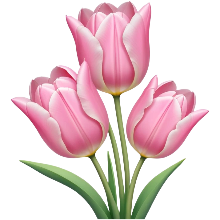 beautiful pastel pink tulips emoji
