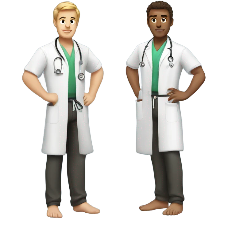 Doctor, handsome karate guy, smart emoji