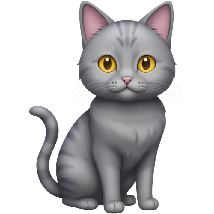 lean grey cat with full body emoji