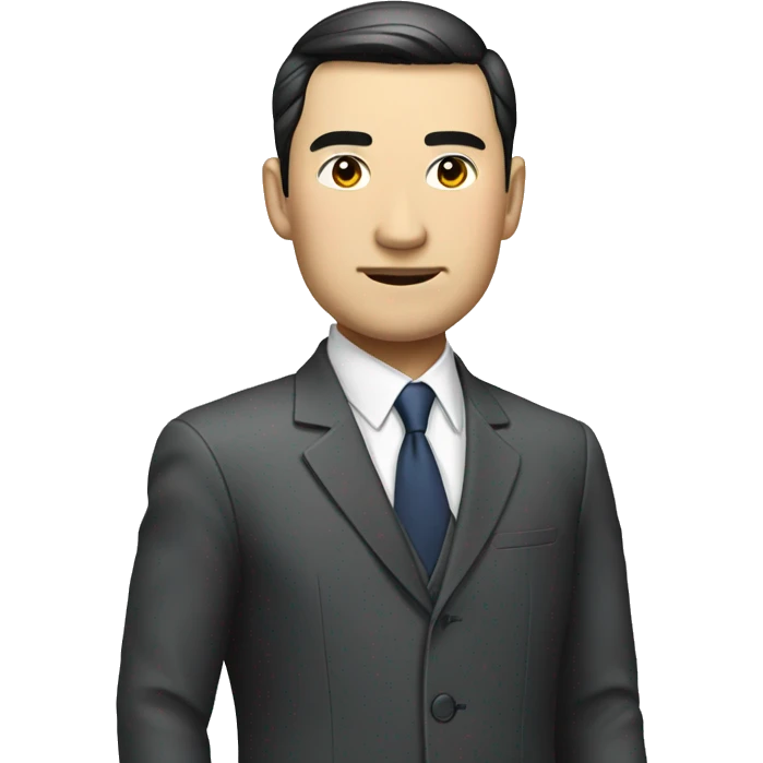 rich chinese man with narrow eyes full length in suit emoji