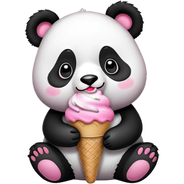 Panda eating ice cream emoji