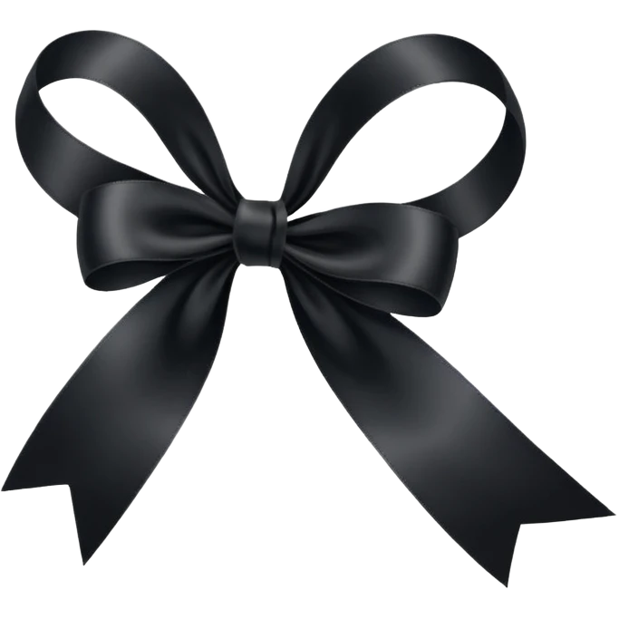 black piece of ribbon # emoji