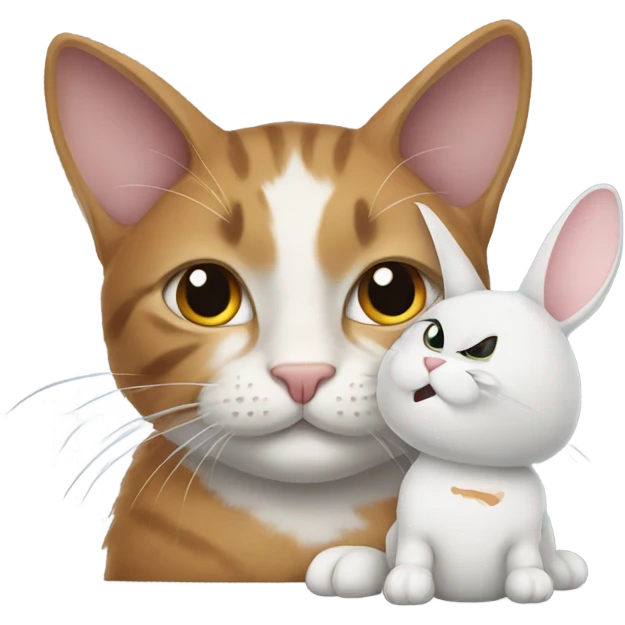 a cat with a rabbit emoji