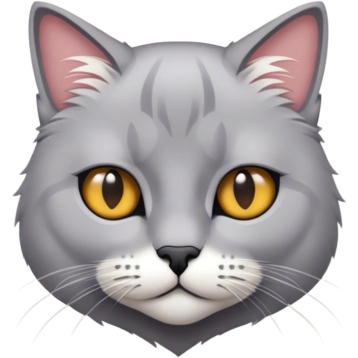 Eine britische Kurzhaarkatze in mehr weiß als grau emoji