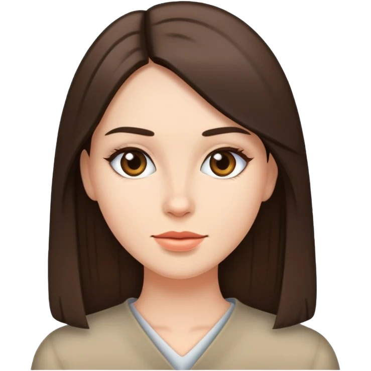 Brunette woman with straight hair emoji