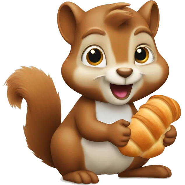 French squirrel eating a croissant  emoji