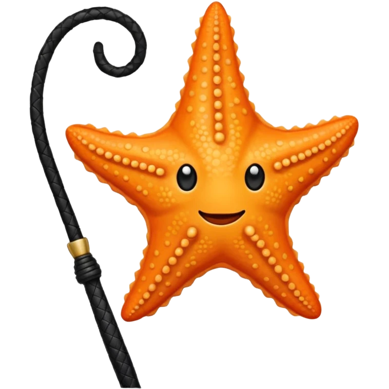 Starfish with face and a black leather whip emoji