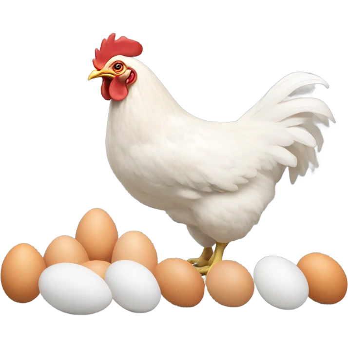 A chicken that’s pooping eggs emoji