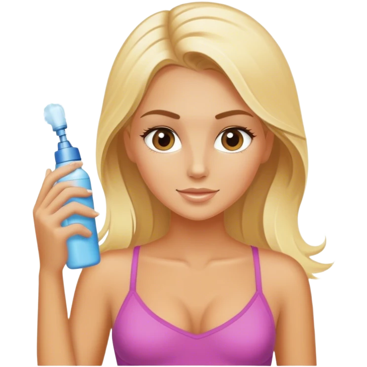 Blonde girl getting a spray tan  emoji