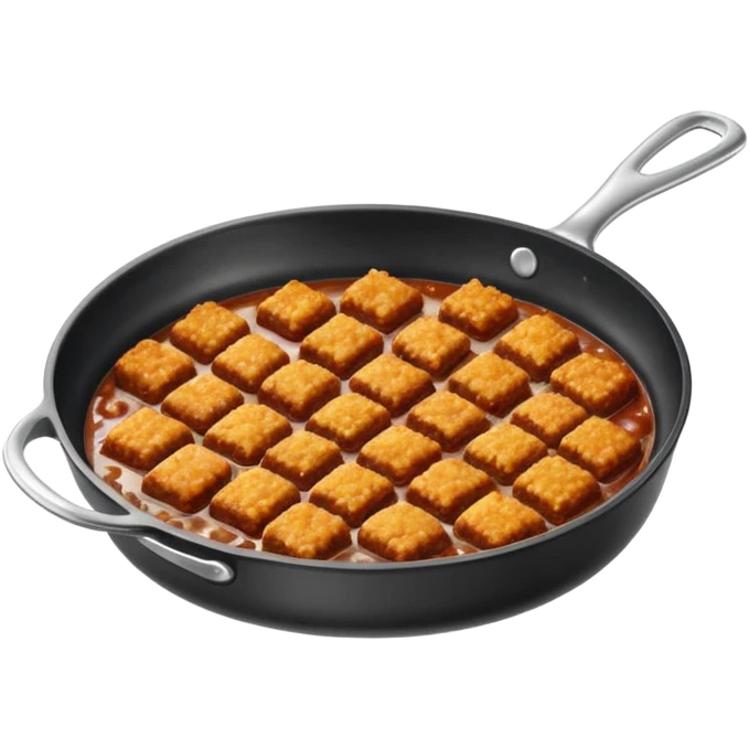 fried minced meat dish object icon, cooked minced meat in a pan, slightly crispy texture, glossy oil shine, 3D cartoon, mobile game icon style, centered, clean background, soft shadow, no text, no watermark
  emoji